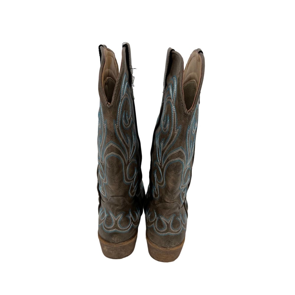 Roper faux leather with blue stitching  western cowboy boot size 9.5 womens - Picture 6 of 9